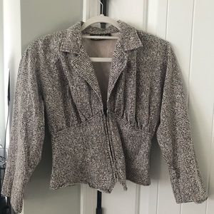 Vintage 1980s black and beige cropped jacket